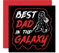 Cartes d'anniversaire amusantes pour papa - Meilleur papa dans la galaxie - Carte de fête des pères pour papa de la part de son fils et de sa fille cadeaux d'anniversaire des pères