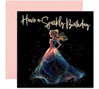 Cartes d'anniversaire de princesse pour jeunes filles - Cartes d'anniversaire inspirées de Cendrillon - Fabuleuse carte d'anniversaire pour fille, petite-fille, nièce - 4e, 5e, 6e, 7e et 8e