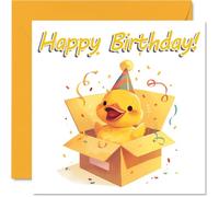 Cartes d'anniversaire en forme de canard - Cadeaux d'animaux - Carte d'anniversaire pour fils, fille, frère, sœur, petit-fils, petite-fille, nièce, neveu, cousin, 145 mm