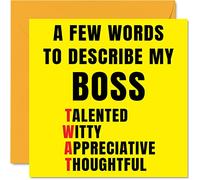 Cartes d'anniversaire grossières pour patron - Quelques mots décrivent Tw*t - Carte d'anniversaire blague pour manager la part d'un collègue travail cadeaux d'anniversaire cartes vœux offensives