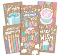 Cartes d'Anniversaire, Lot de 54 Cartes Rustiques en Vrac avec Enveloppes - Cartes d'Anniversaire Assorties avec Enveloppes