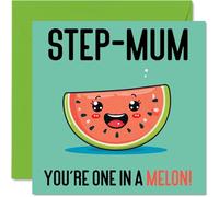 Cartes d'anniversaire pour belle-mère - One In A Melon - Carte d'anniversaire amusante pour belle-mère, de la part de son beau-fils, fille, carte de fête des mères pour belle-mère, 145 mm x 145 mm,