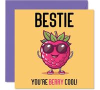 Cartes d'anniversaire pour bestie - Berry Cool - Carte d'anniversaire amusante pour meilleur ami de la part des amis, cadeau d'anniversaire pour meilleure amie, 145 mm x 145 mm, cartes de vœux blague