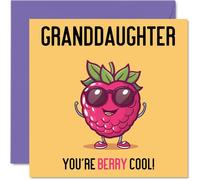Cartes d'anniversaire pour petite-fille - Berry Cool - Carte d'anniversaire amusante pour petite-fille de la part des grands-parents, cadeaux d'anniversaire pour petite-fille, 145 mm x 145 mm, cartes