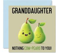 Cartes d'anniversaire pour petite-fille - Nothing Com-Pears - Carte d'anniversaire amusante pour petite-fille de la part des grands-parents, cadeaux d'anniversaire pour petite-fille, 145 mm x 145 mm,
