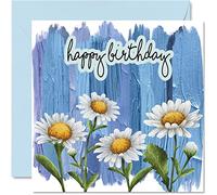 Cartes d'anniversaire spéciales pour femme - Marguerites florales - Carte d'anniversaire pour amie, sœur, fille, tante, maman, grand-mère, grand-mère, grand-mère, grand-mère, grand-mère, cartes de