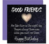 Cartes d'anniversaire spéciales pour un ami - Friends Like Stars - Carte d'anniversaire pour ami de Bestie cadeau d'anniversaire pour ami 145mm Cartes de vœux d'amitié Cadeau pour meilleur
