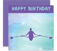 Cartes d'anniversaire sportives pour femmes et filles - Aviron Girls in Sport - Carte d'anniversaire pour amie, sœur, fille, nièce, coéquipière, 145 mm x 145 mm