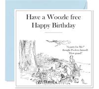 Cartes d'anniversaire Winnie l'ourson pour homme et femme - No Woozles Invited - Carte d'anniversaire pour maman, papa, sœur, frère, fille, oncle, tante, grand-père, 145 mm x 145 mm