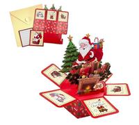 Cartes de Noël pop-up 3D, cartes de vœux festives du Père Noël | Décoration de vœux hexagonale avec enveloppes, notes adhésives pour bureau, table de dîner, maison, adultes, fête, fête d'anniversaire