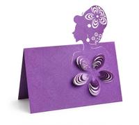 Cartes De Place Découpées Au Laser 50 Pièces, Cartes De Tente À Silhouette (Violet)