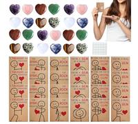 Cartes de Saint-Valentin - Ensemble en vrac (cristaux naturels) pour échange de classe scolaire | Cadeaux de fête pour garçons ou filles, petit cadeau d'étudiant, papeterie pour