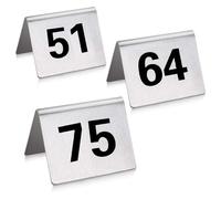Cartes de table de style tente, Le numéro de table d'acier inoxydable tient les numéros double face 1-100 restaurant mariage(61-70)