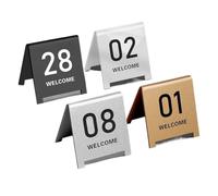Cartes de table de style tente, Numéros de Table en acrylique Double face 1-10 multicolores 6-8cm for Restaurant, Banquet mariage(Silver-6cm,1-25)