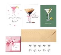 Cartes de vœux d'anniversaire pour femme - Fournitures de fête à thème cocktail | Carte de vœux classique pour sœur - pour femme, sœur, amie, maman, femme, fille, maison, bureau, voyage