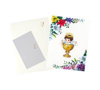 Cartes de vœux pour fête prénatale - Ensemble de papeterie de célébration du baptême d'ange, cadeau souvenir commémoratif pour bébé, design de bénédiction religieuse, collection de cartes imprimées él
