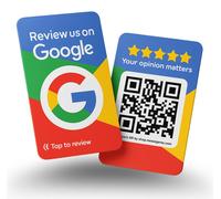 Cartes d'évaluation Google avec QR et NFC, lot de 2, compatibles iPhone et Android