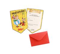 Cartes d'invitation anniversaire - CHAKS - 12809-AX - Paquet de 8 - Astérix® - Jaune, 10 x 14,8 cm