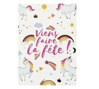Cartes D'invitation - Paris Prix - Licorne - Lot De 6 - Couleur Blanc - Pour Enfants