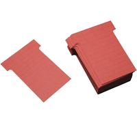 Cartes en T, format étroit (L 60 x H 85 mm), rouge brique, lot de 100 pièces