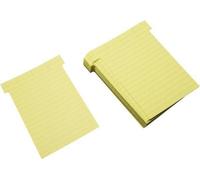 Cartes en T, format large (L 92 x H 120 mm), jaune clair, lot de 100 pièces