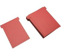 Cartes en T, format large (L 92 x H 120 mm), rouge brique, lot de 100 pièces