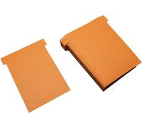 Cartes en T, format large, L 92 x H 120 mm, rouge-orange, lot de 100 pièces