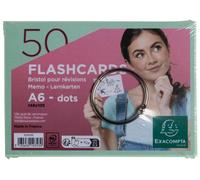 Cartes mémoires A6, quadrillées, par paquets de 19 ou 50, couleur verte