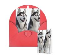 Cartes vierges Thinking of You avec enveloppes Husky Dogs - Cartes vierges pour toutes les occasions - Carte de vœux pour mariage, invitation de mariage, fête d'anniversaire - 10 x 15 cm
