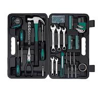 CARTMAN Mallette à outils 148 pièces, maison, bricolage et garage, verte | Kit complet avec marteau, pinces, tournevis, clés et douilles pour la maison, le garage et les petites réparations