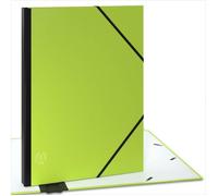 ACROPAQ Carton à dessin A3- 34 x 45 cm, Avec fermeture élastique, Dos extensible pour plus d'espace- Vert- Certifié FSC