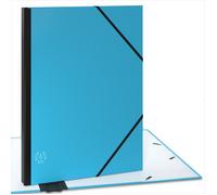 ACROPAQ Carton à dessin A3- 34 x 45 cm, Avec fermeture élastique, Dos extensible pour plus d'espace- Turquoise- Certifié FSC Vert G