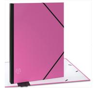 ACROPAQ Carton à dessin A3, A4- 34 x 452 cm- 2 Fermetures élastiques- Dos Extensible- Carton Renforcé- Ecologique FSC- Rose Rose G