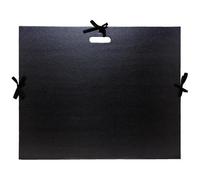 Carton à dessin kraft noir vernis avec rubans et poignée 59x72 cm - Pour format raisin - Noir