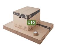 Carton de déménagement XXL - PACK AND MOVE - 240L - 80x60x50 cm - Made in France - Résistant