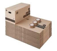 Carton déménagement - Pack and Move Lot 50 - Taille XL - Stockage - 80 x 40 x 40 cm - Poignées renforcées - 3 adhésifs offerts