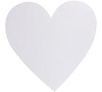 Carton entoilé - Forme de cœur - 20x20cm - A peindre - Tous types de peinture Blanc G