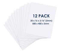 Carton Plume 500 x 400 x 5mm, Foam Board, Carton Mousse Blanc, Sans Acide | Pack de 12 Plaques, Panneau d'Affichage Grand Format pour Encadrement, Présentation, Impression et Loisirs Créatifs