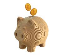 CARTONIC Tirelire Cochon 3D Puzzle en Carton - 86 Pièces, 16 × 13 × 12 cm, matériaux recyclés, kit de Sculpture DIY