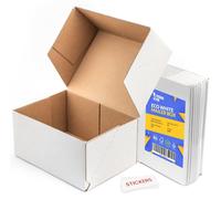 Cartons d'expédition blancs, dimensions 20x15x10 cm, lot de 10, avec étiquettes