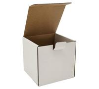 Cartons d'expédition en carton ondulé, dimensions 4x4x4 pouces, lot de 50, couleur ivoire