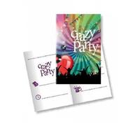 Cartons D'invitation - Generique - Crazy Party - 10 Pièces - 11 X 22 Cm - Multicolores