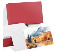 Cartons pour aquarelle, lot de 30, 300 g/m², en coton, format 15x18 cm, couleur rouge