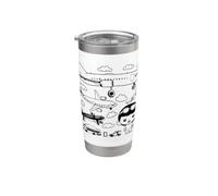 Cartoon Aircrafts Pilot Flight Gobelet isotherme en acier inoxydable double paroi