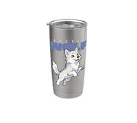 Cartoon Arctic Wolf Race Animal Lover Cute Wolves Gobelet isotherme en acier inoxydable double paroi