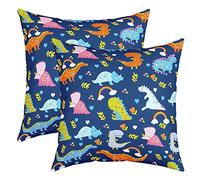 Cartoon Dinosaures Réversible Lot De 2 Taies d'oreillers 60x60cm 3D Dino Imprimer Place Taie Oreiller Pour Lit Canapé Canapé Cute Jungle Dino Housse de Coussin Maison Décor Housse Coussin Wild Animaux