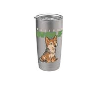 Cartoon Eastern Wolf Race Animal Lover Cute Wolves Gobelet isotherme en acier inoxydable double paroi