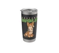Cartoon Eastern Wolf Race Animal Lover Cute Wolves Gobelet isotherme en acier inoxydable double paroi