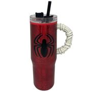 CARTOON Gobelet isotherme Spider-Man Marvel 770 ml avec paille Tumbler en acier inoxydable avec poignée ergonomique à double paroi pour garder les boissons chaudes et froides