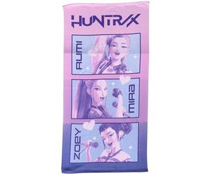 CARTOON Huntrix Serviette de plage K-Pop Demon Hunters 70 x 140 cm Serviette en microfibre 100 % polyester à séchage rapide avec rumeurs Mira et Zoey Accessoire K-Pop pour filles et fans d'anime